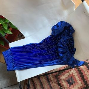 Blue metallicy midi skirt from anthro